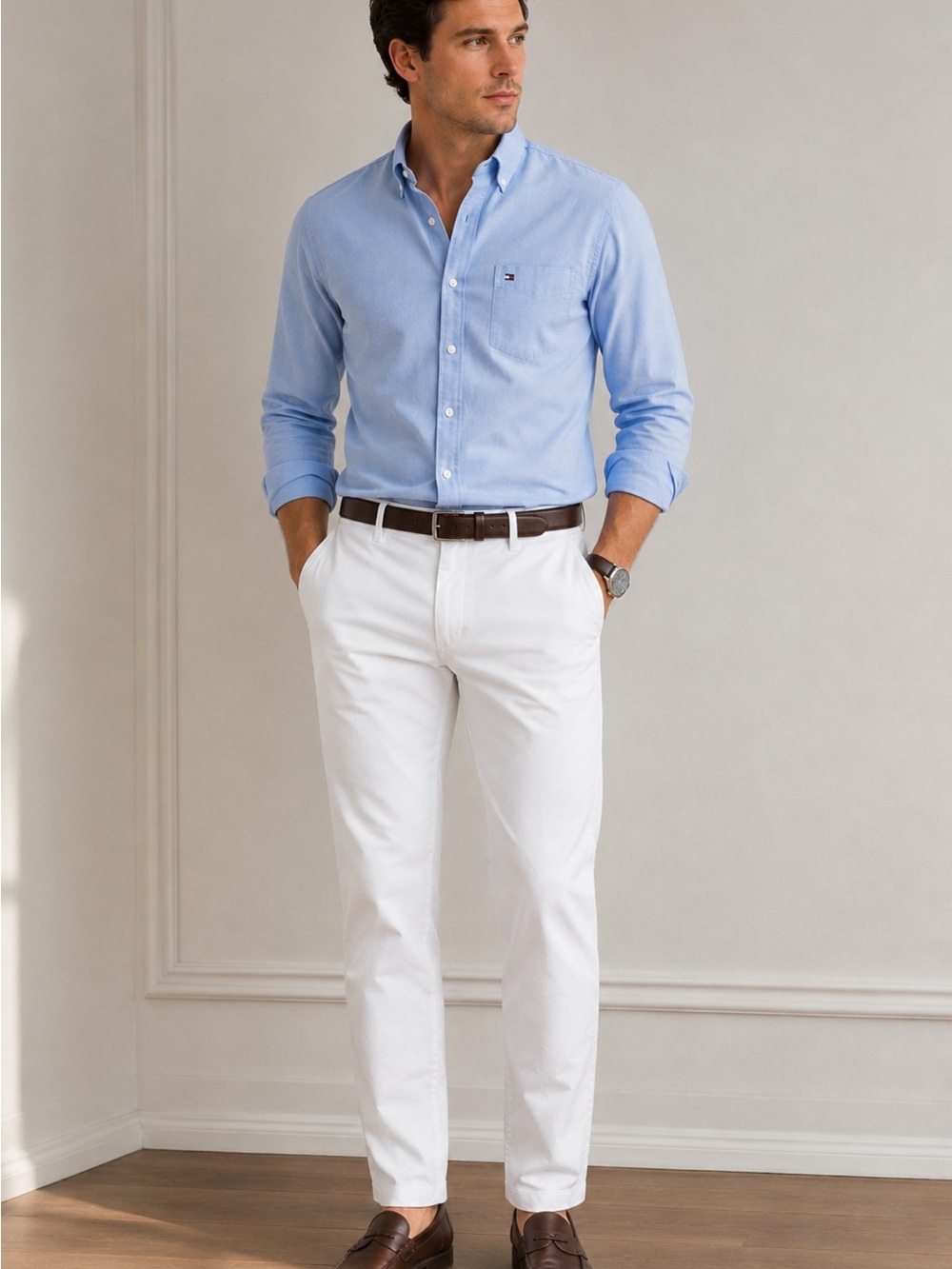 Tommy Hilfiger Men’s White Custom Fit Stretch Chino Pants 31X32 NWOT